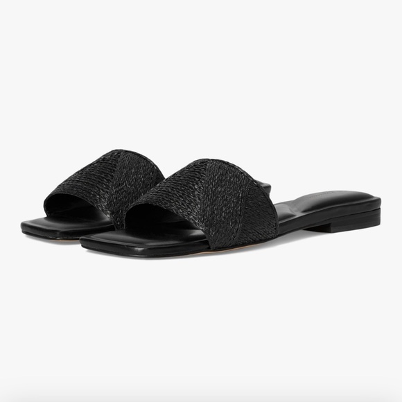 Marc Fisher Black Woven Slide Sandal - Picture 2 of 10